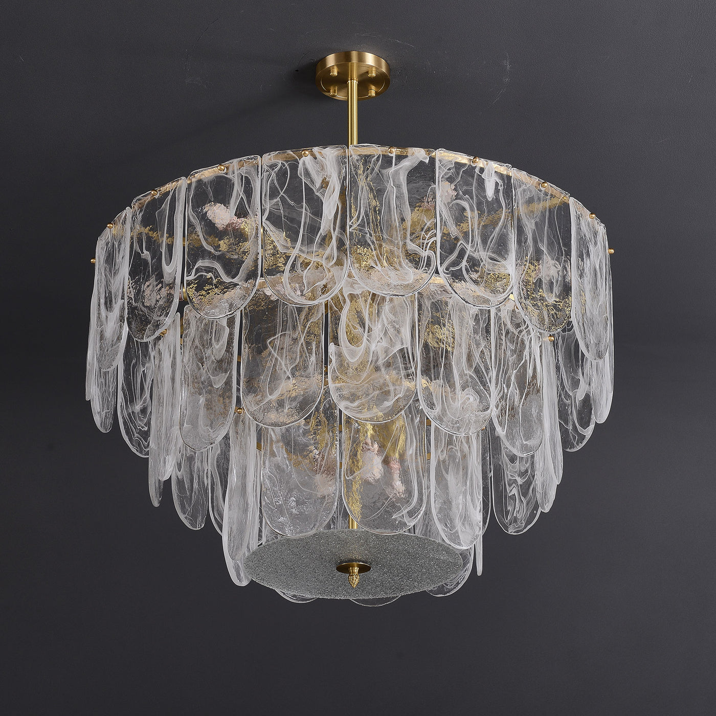 Transparent Glass Three-tier Chandelier