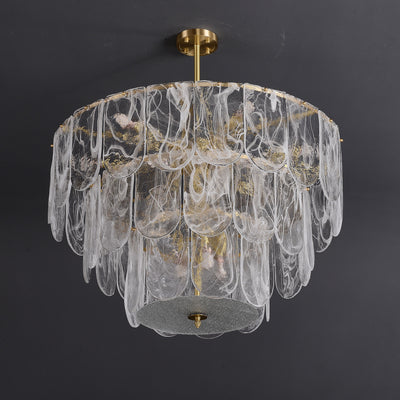 Transparent Glass Three-tier Chandelier