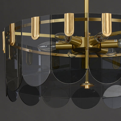 Black Brass Glass Chandelier