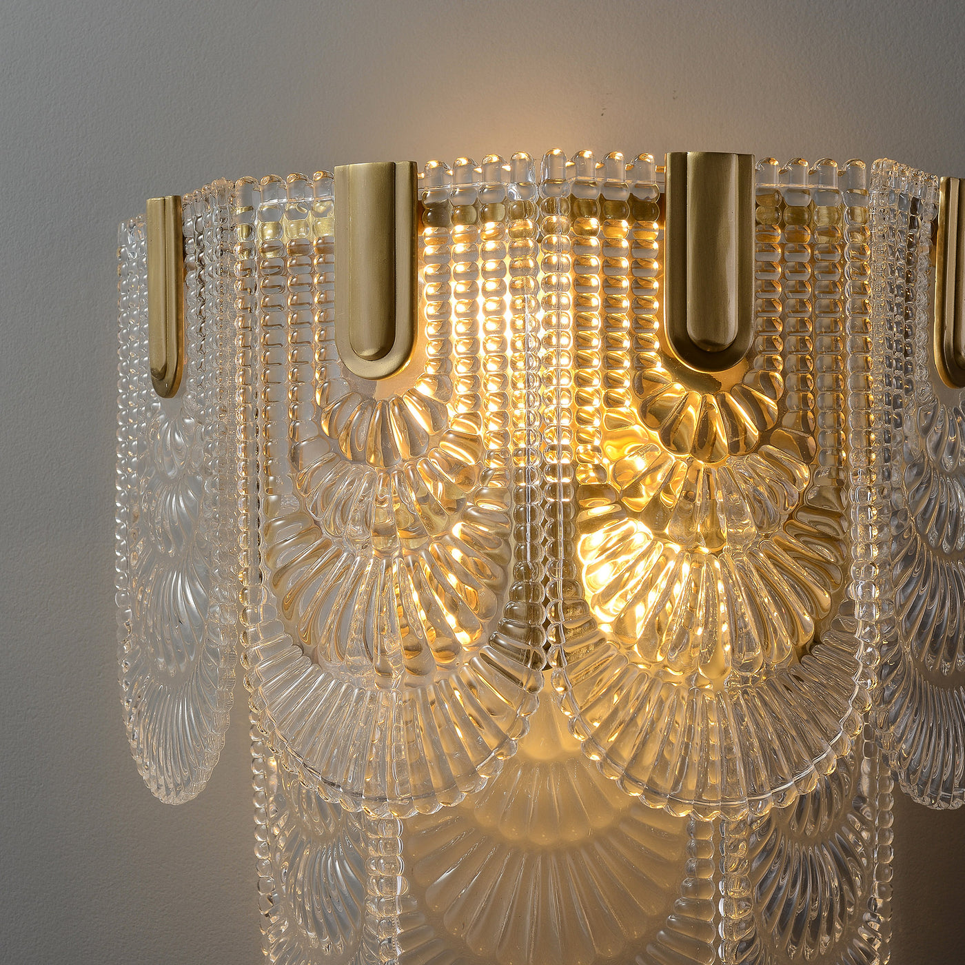 Transparent Brass Glass Wall Sconce