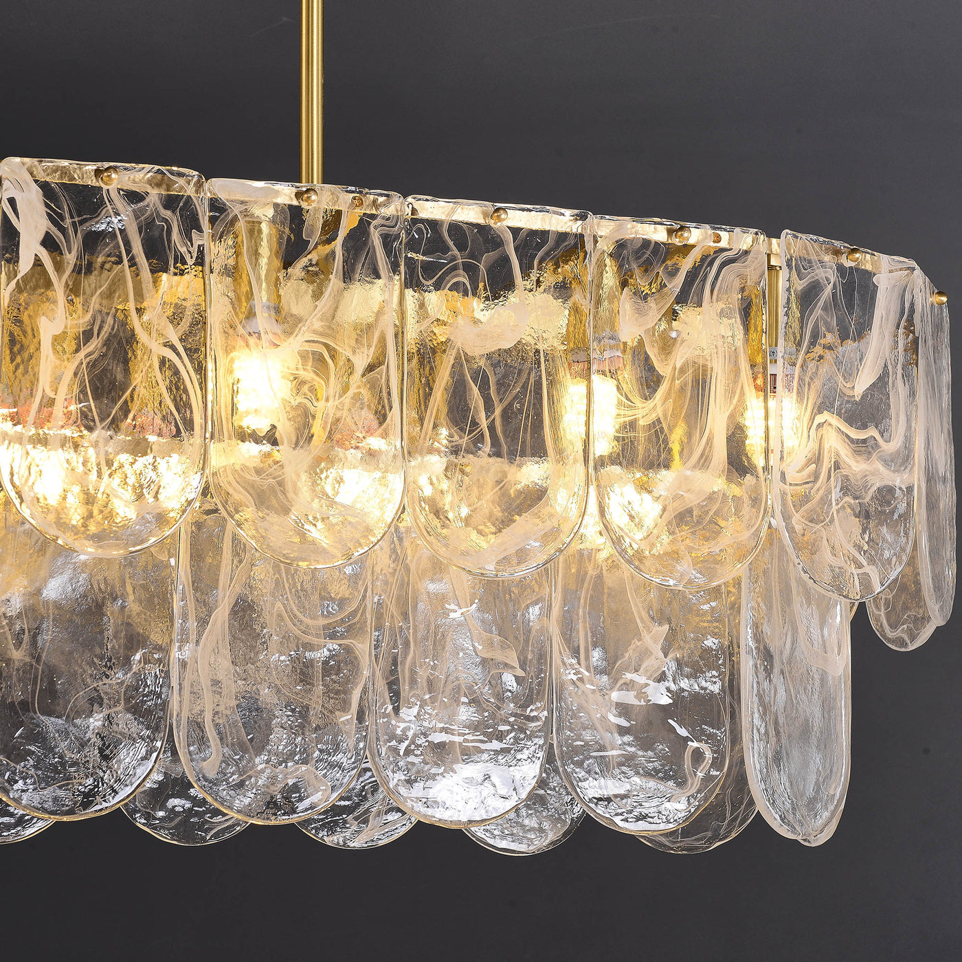 Rectangle Transparent Glass Chandelier