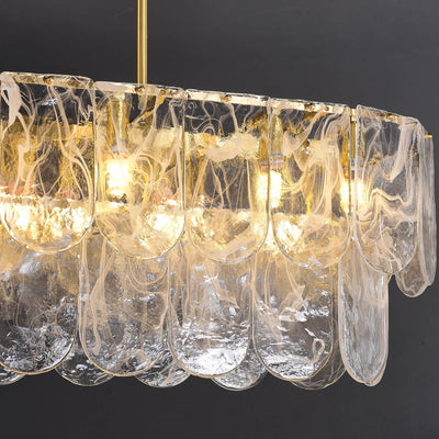 Rectangle Transparent Glass Chandelier