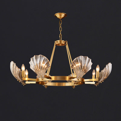 8 Lights Shell Mordern style Round crystal Glass Chandelier