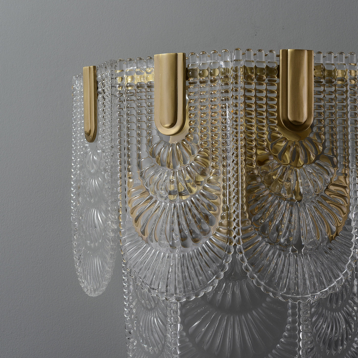 Transparent Brass Glass Wall Sconce