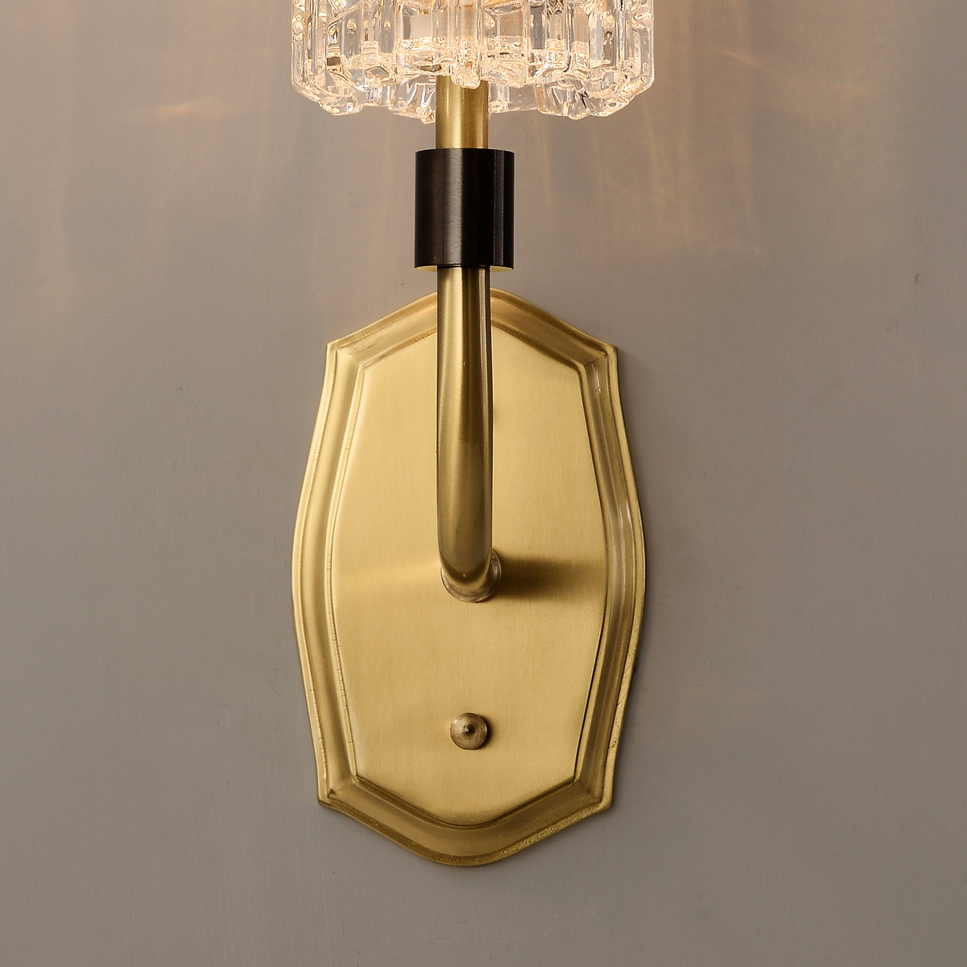 Clear Fluted Grass Metal Wall Sconce