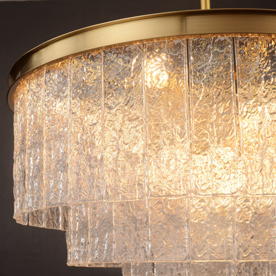 Round Golden Lamp Body Four-layer Modern Chandelier D32"