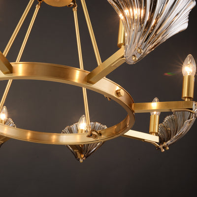 8 Lights Shell Mordern style Round crystal Glass Chandelier