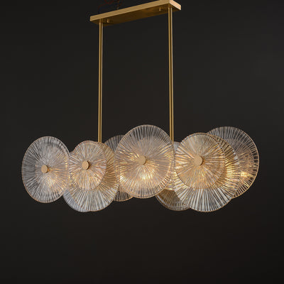 Rectangle Transparent Wheel Glass Chandelier
