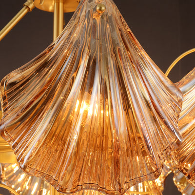 Amber Shell Two-layer Round Chandelier D24"