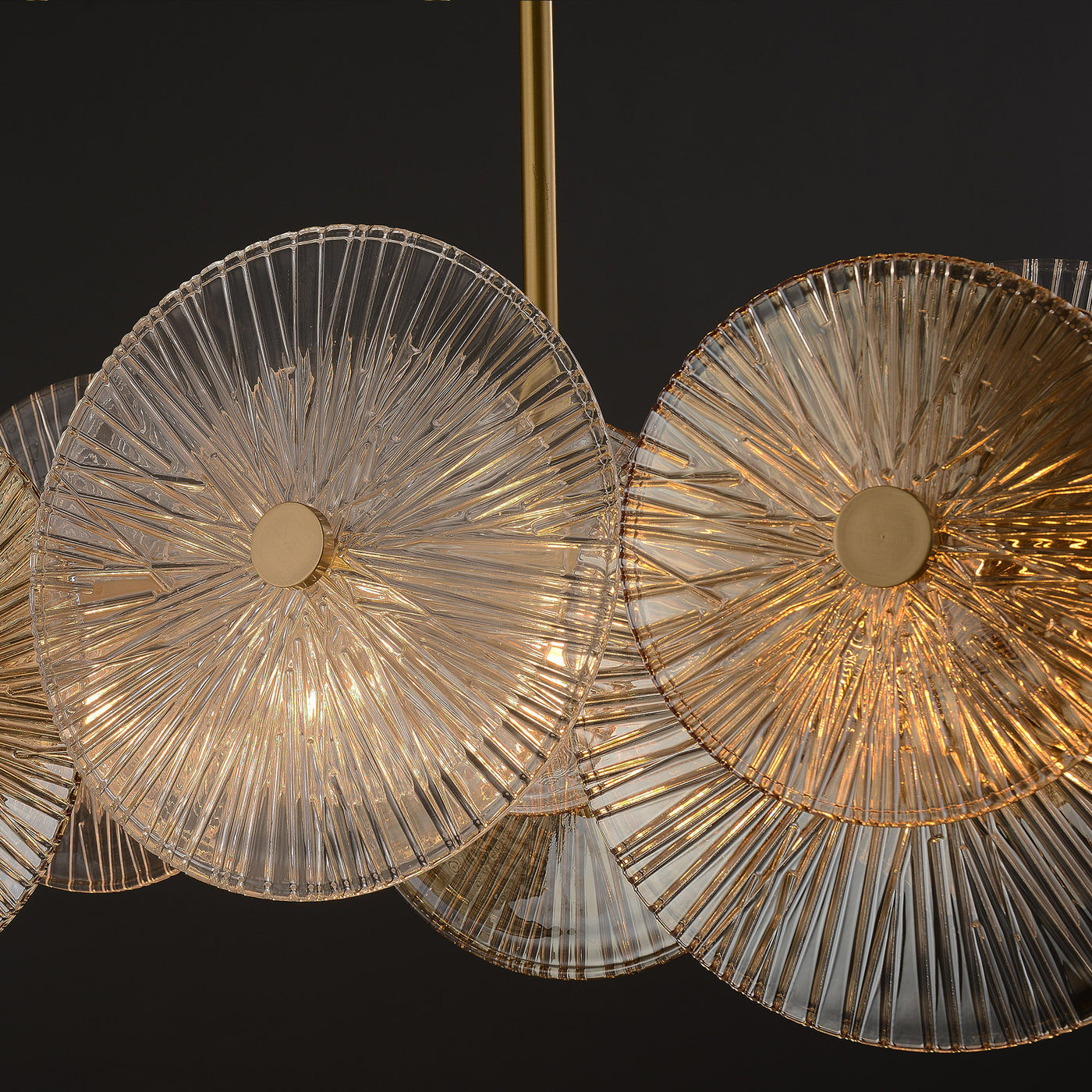 Rectangle Transparent Wheel Glass Chandelier