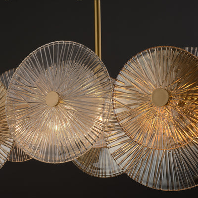 Rectangle Transparent Wheel Glass Chandelier