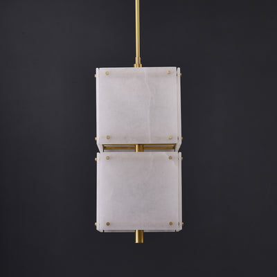 Square marble double head chandelier