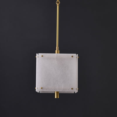 Square marble single head chandelier