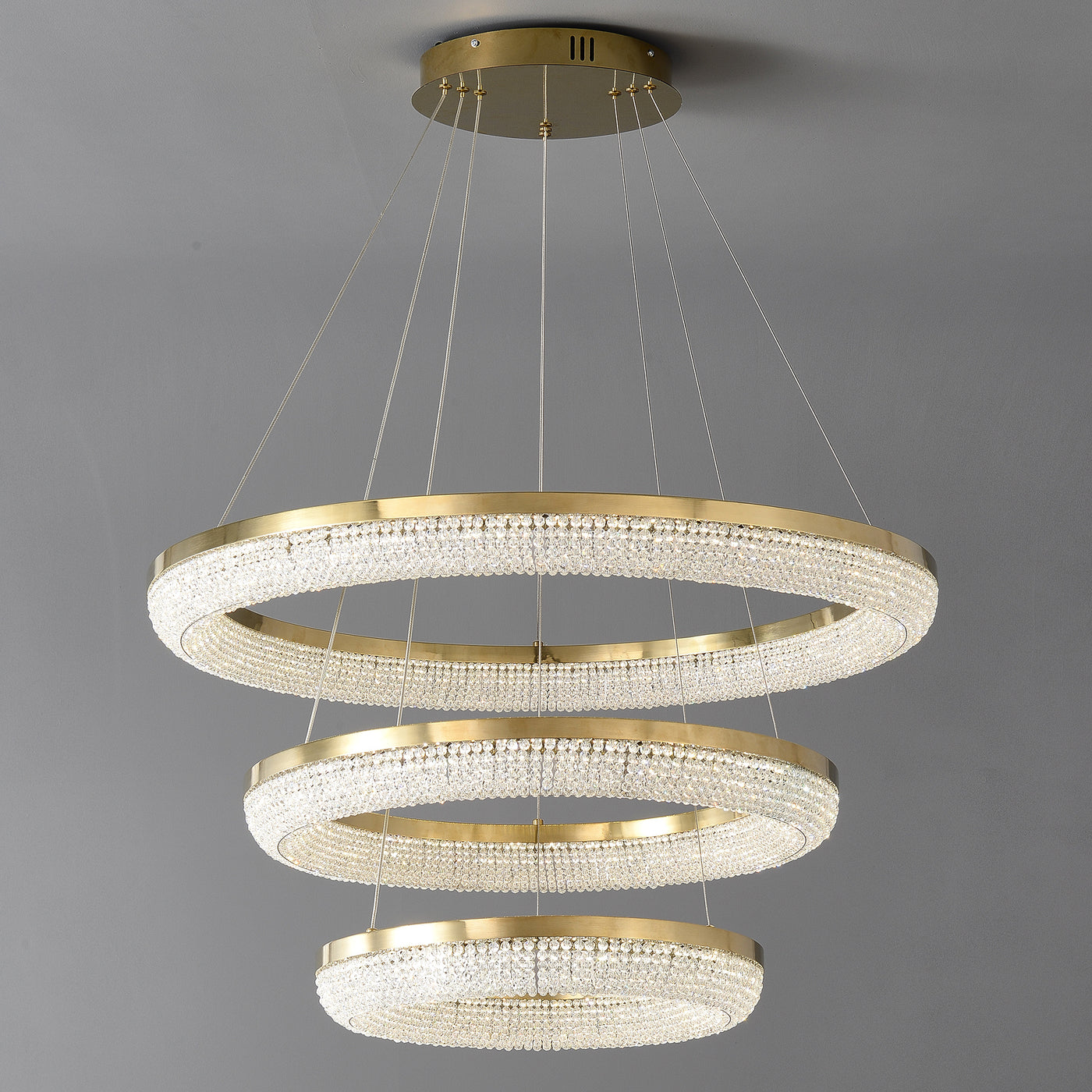 D32'' Three-Tier Crystal Ring Chandelier