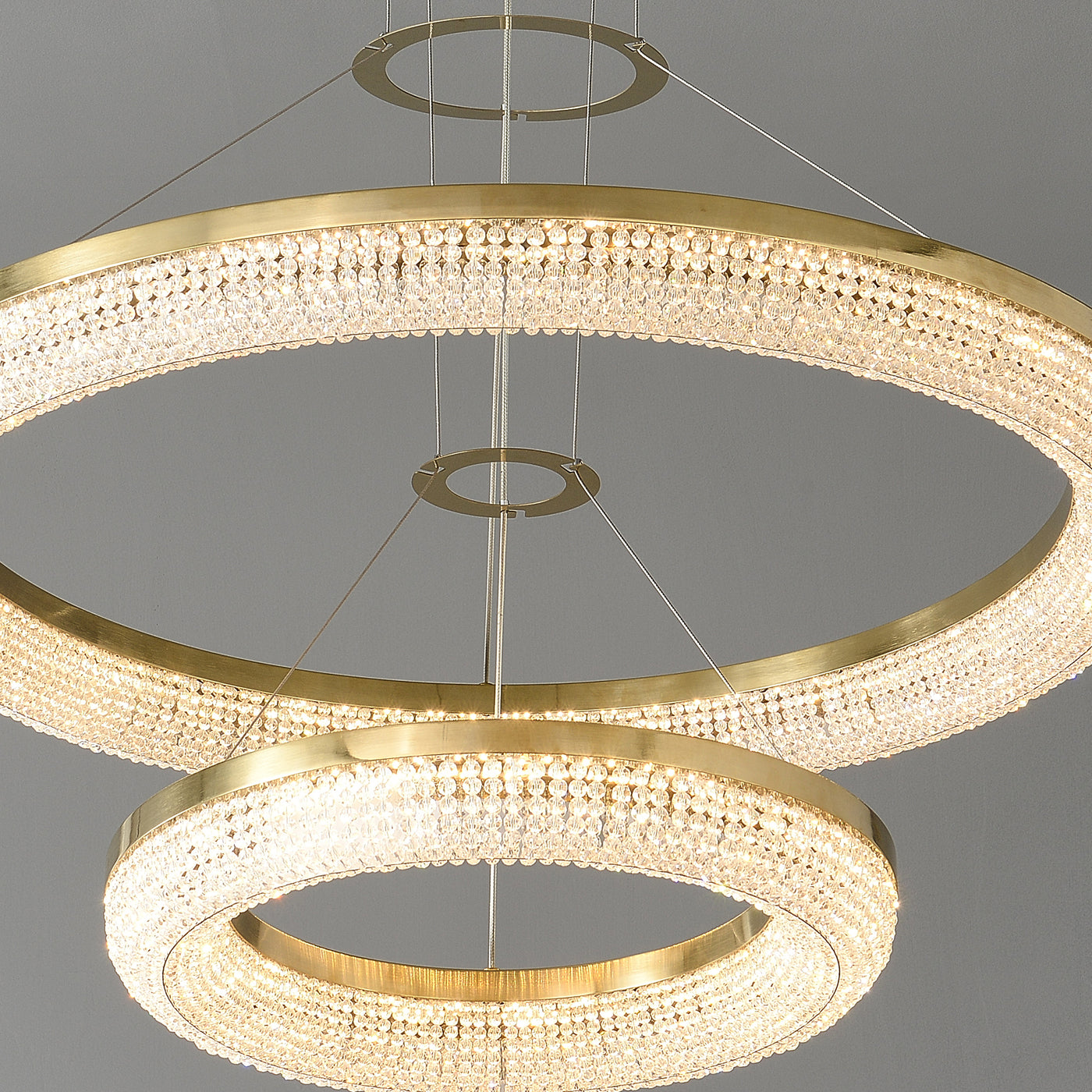 D32'' Double Crystal Ring Chandelier