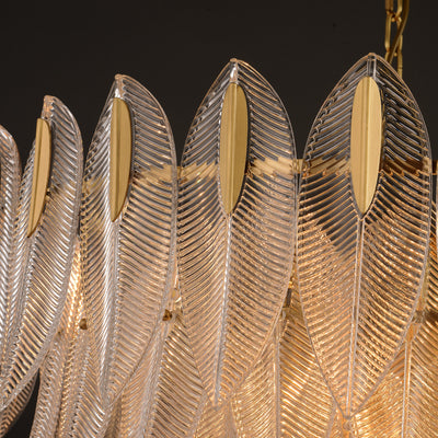 Transparent Leaves Glass Five-tier Chandelier