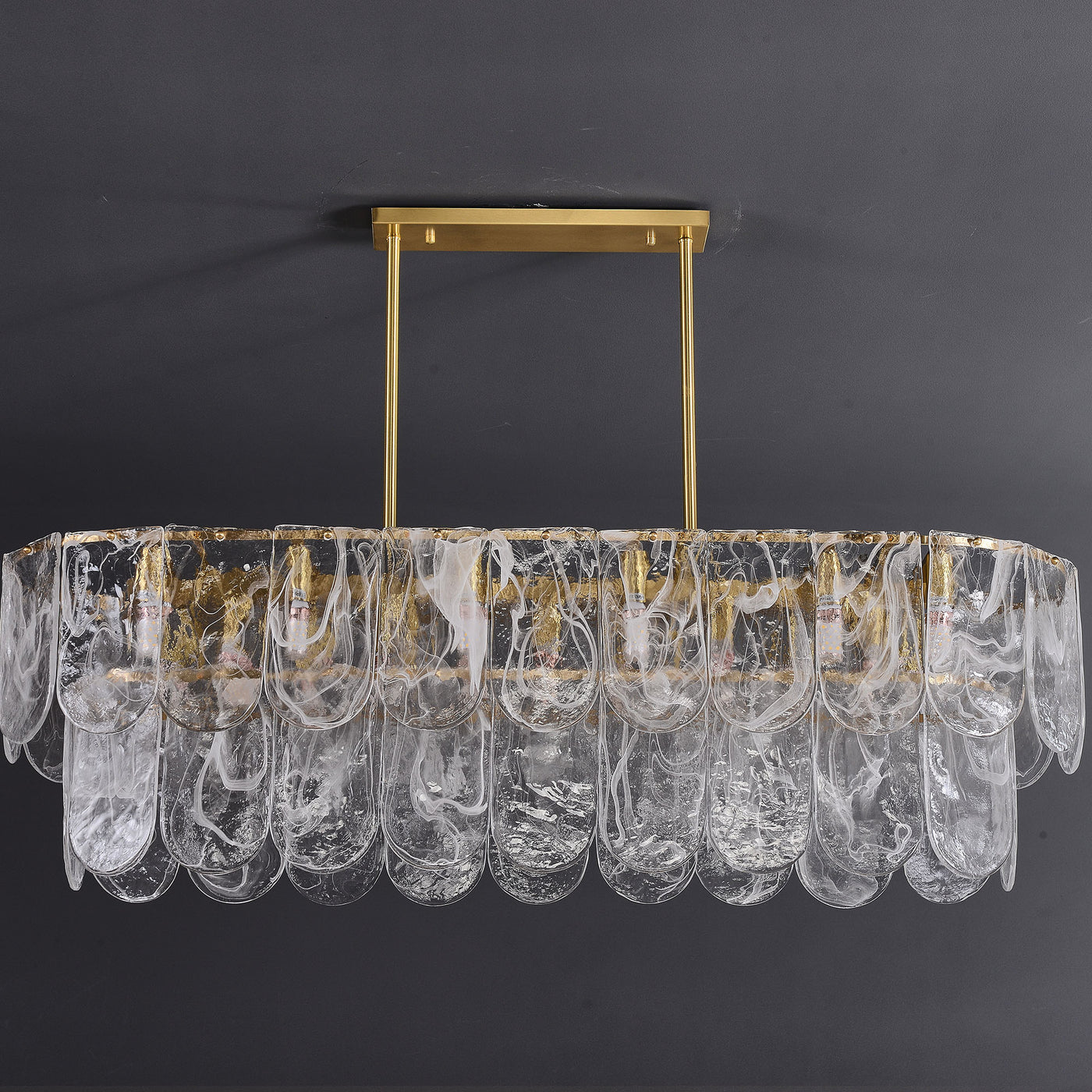Rectangle Transparent Glass Chandelier