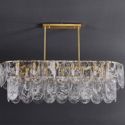 Rectangle Transparent Glass Chandelier
