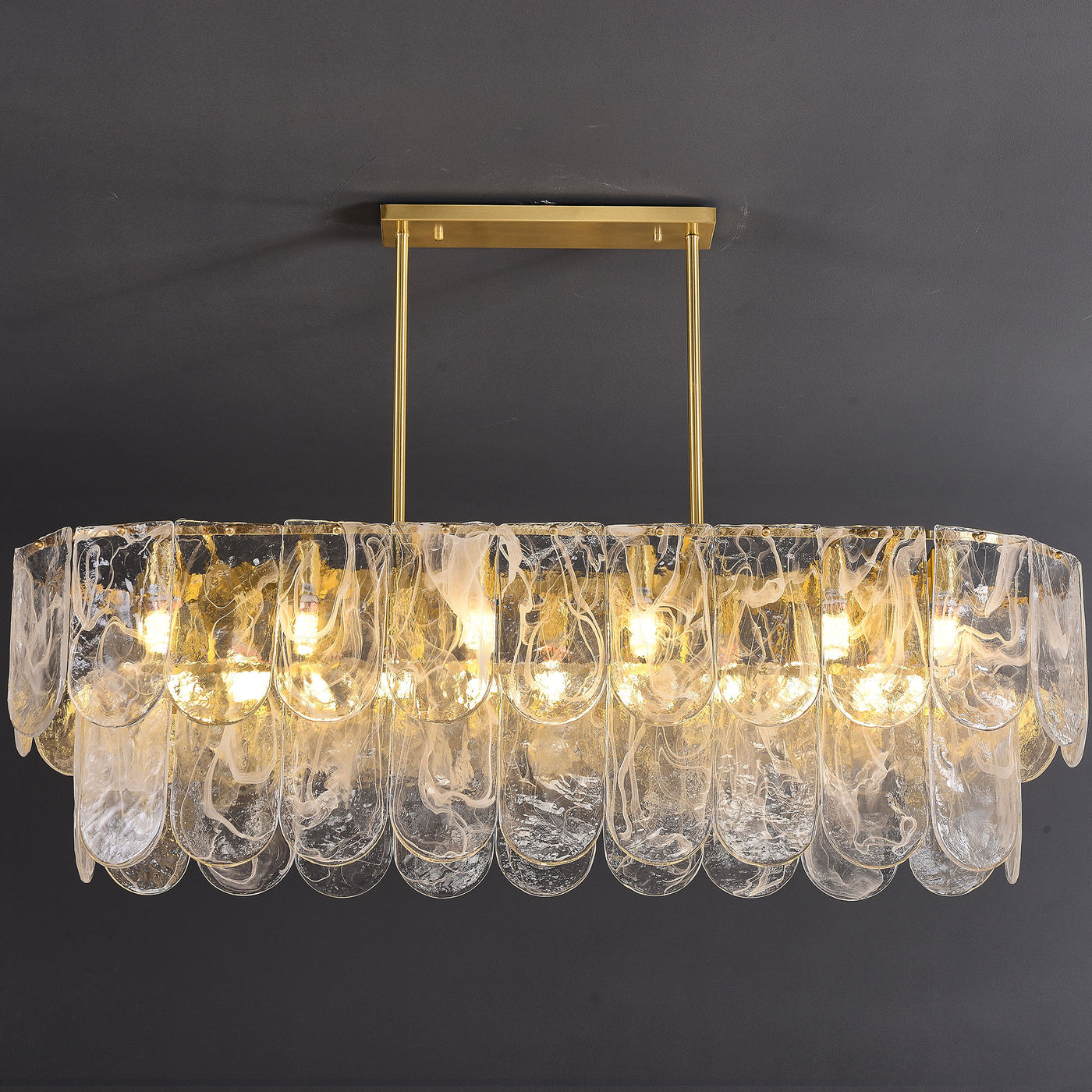 Rectangle Transparent Glass Chandelier