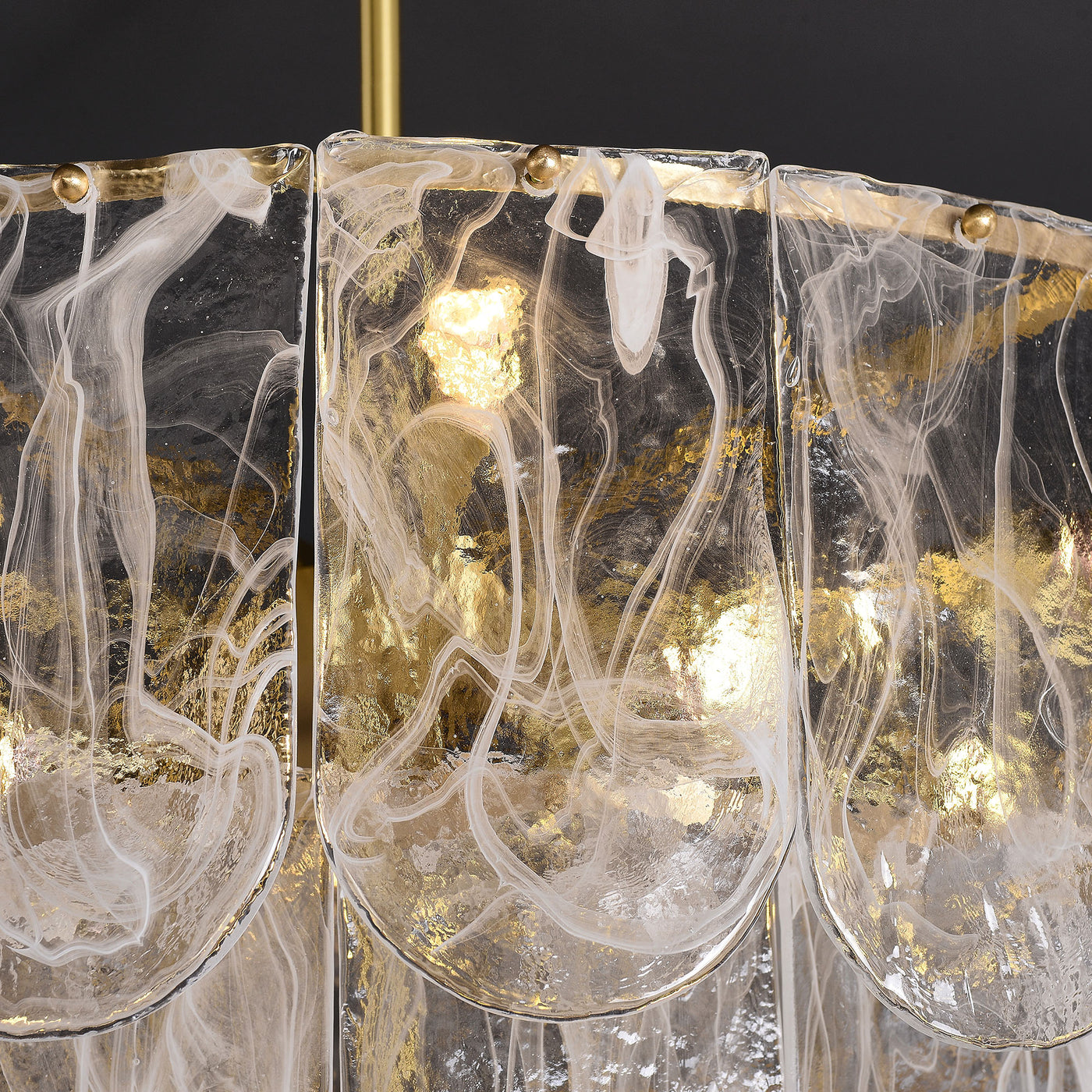 Transparent Glass Three-tier Chandelier