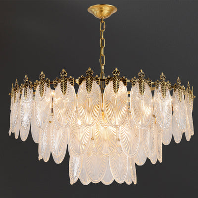 Transparent Glass Three-tier Chandelier