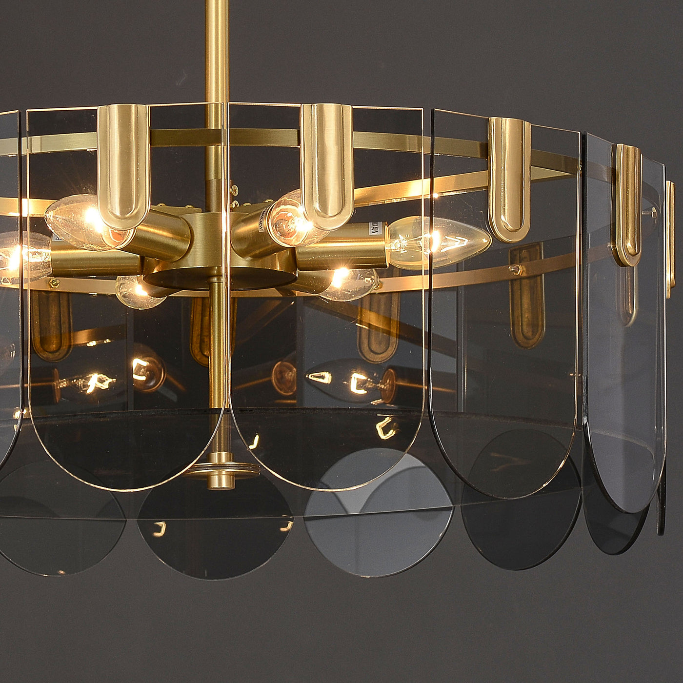 Black Brass Glass Chandelier