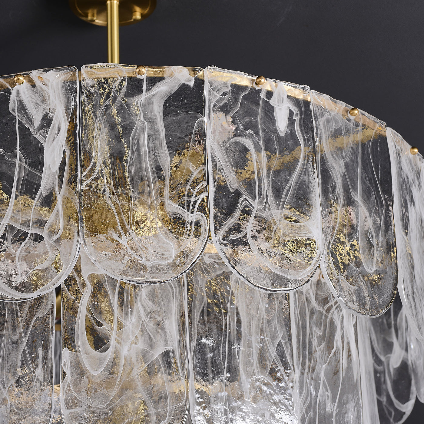 Transparent Glass Three-tier Chandelier