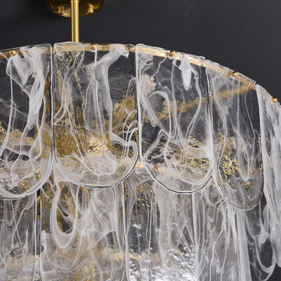 Transparent Glass Three-tier Chandelier