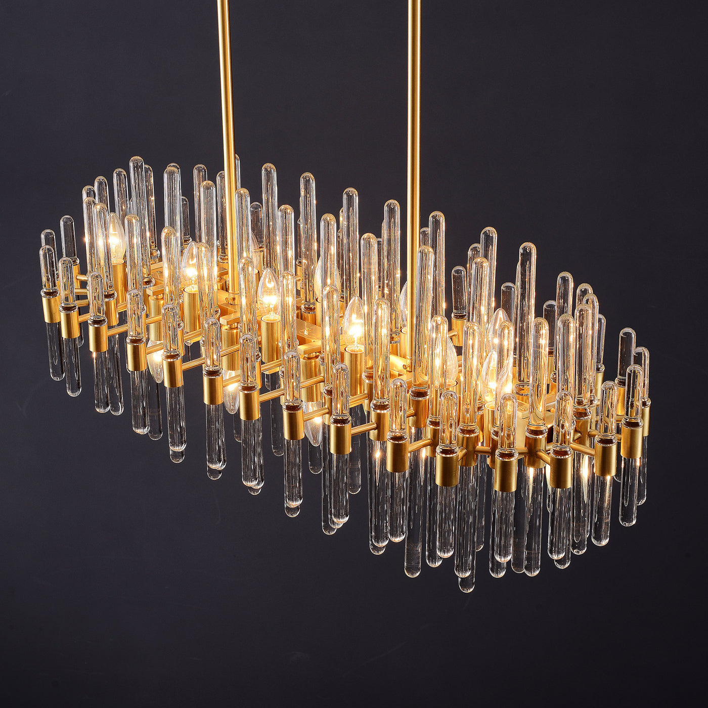 Rectangular Icicle Glass Chandelier