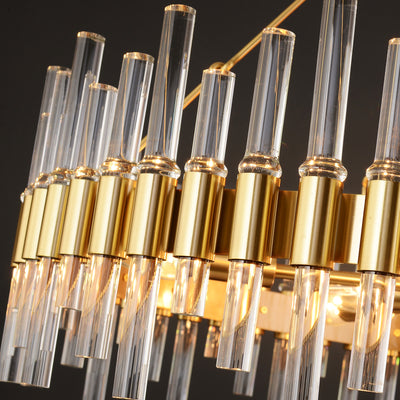 Double Layer Brass Glass Chandelier Lighting