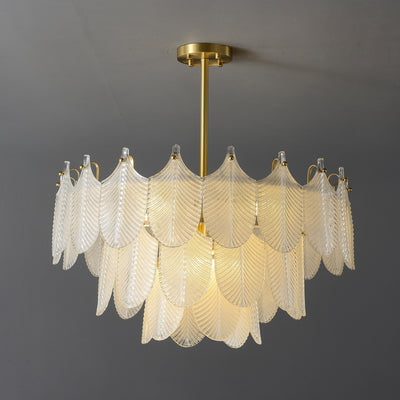 Postmodern luxury White Leaf Chandelier