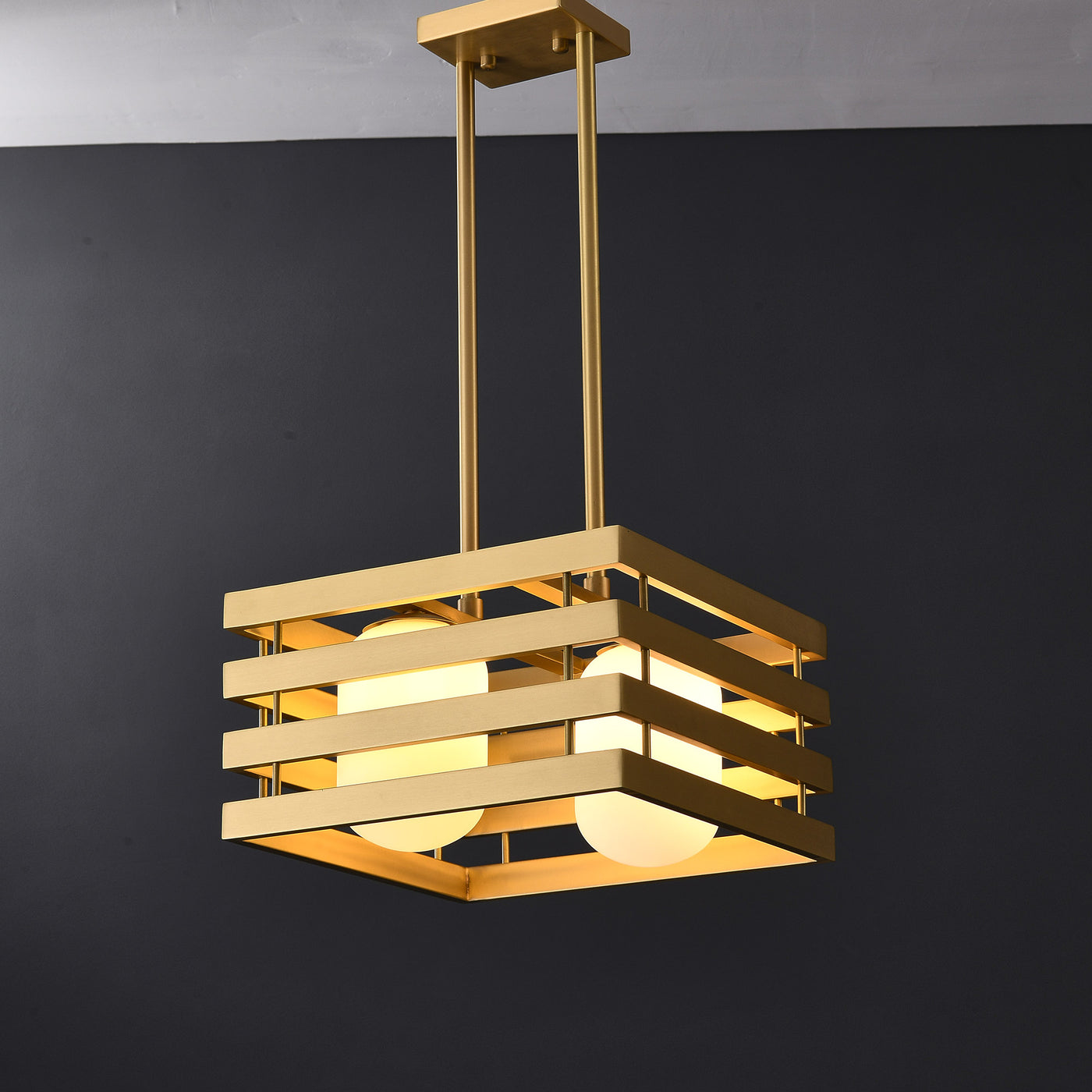 Modern brass pendant light