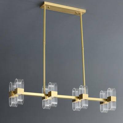 Gold Line Cross Chandelier