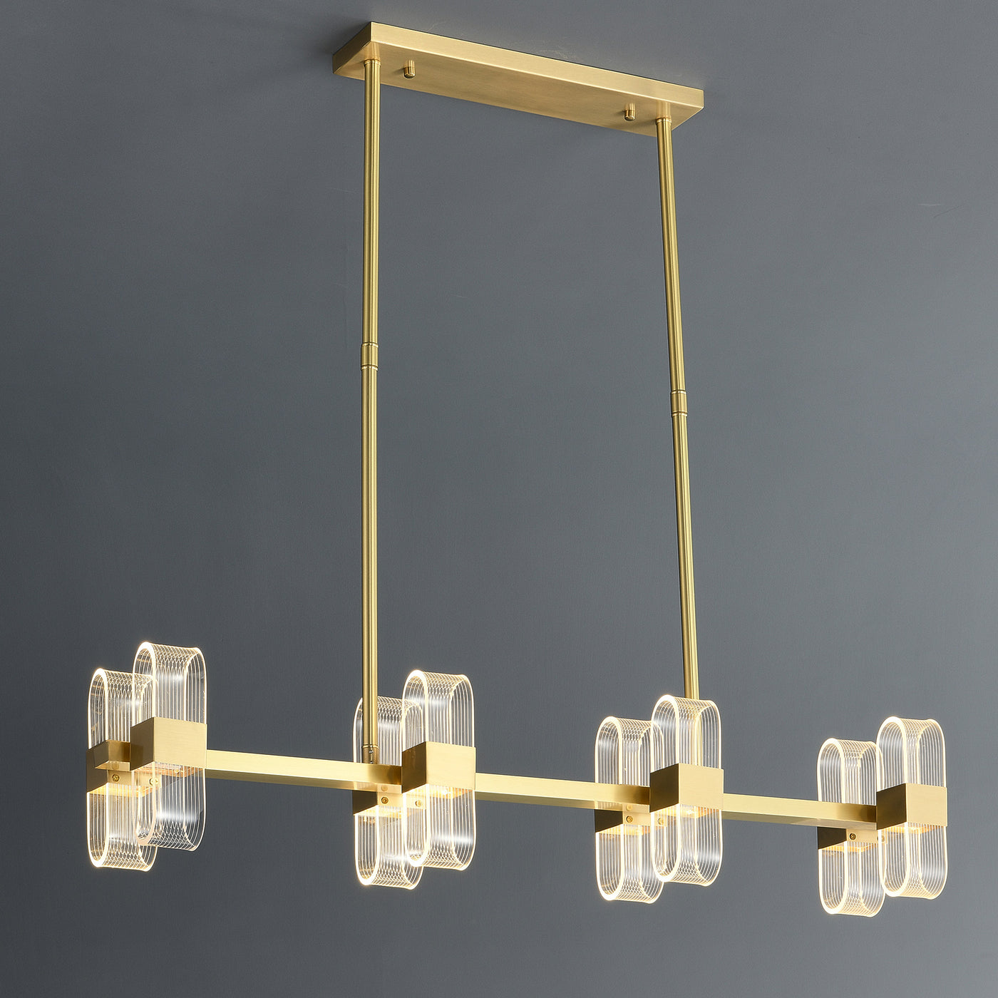Gold Line Cross Chandelier