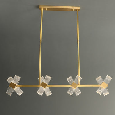 Gold Line Cross Chandelier