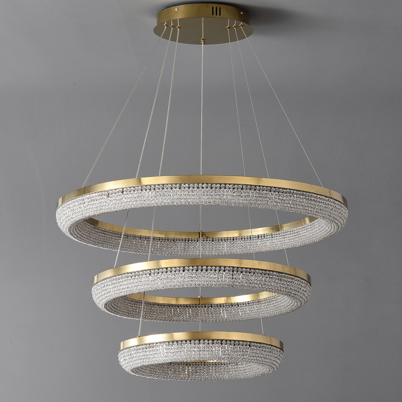 D32'' Three-Tier Crystal Ring Chandelier
