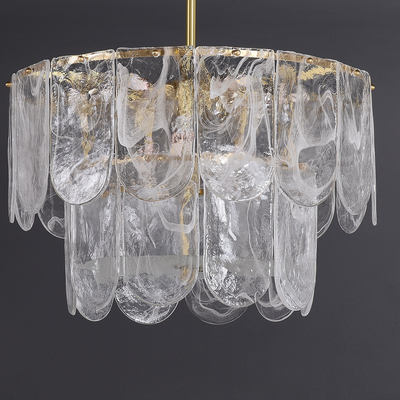 Transparent Glass Two-tier Chandelier